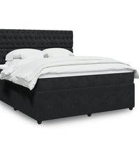 Boxspringbett mit Matratze Schwarz 180x200 cm Samt