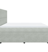 Boxspringbett mit Matratze Hellgrau 200x200 cm Samt