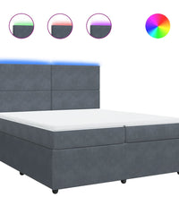 Boxspringbett mit Matratze Dunkelgrau 200x200 cm Samt