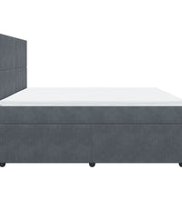 Boxspringbett mit Matratze Dunkelgrau 200x200 cm Samt