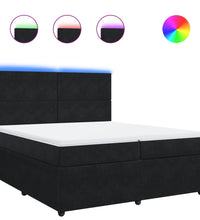 Boxspringbett mit Matratze Schwarz 200x200 cm Samt