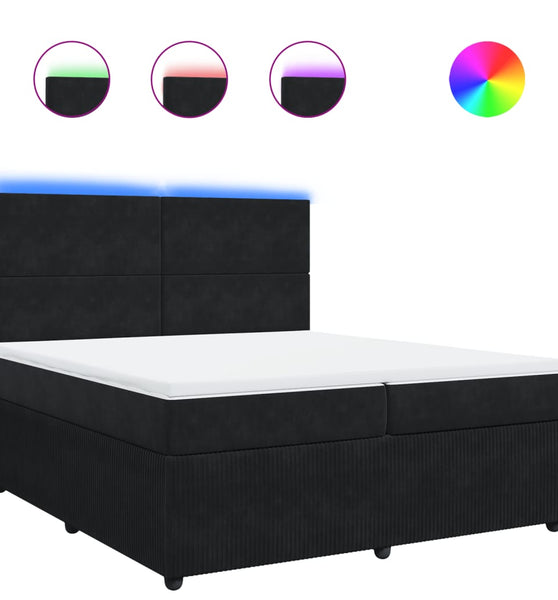 Boxspringbett mit Matratze Schwarz 200x200 cm Samt