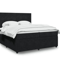 Boxspringbett mit Matratze Schwarz 200x200 cm Samt