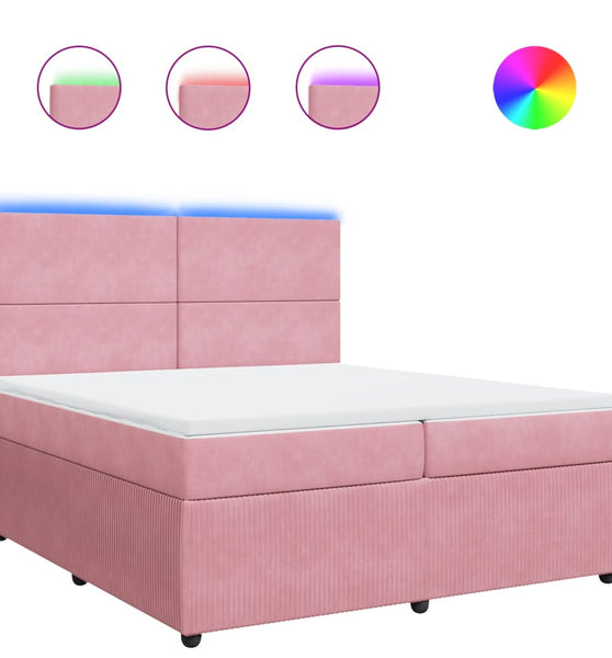 Boxspringbett mit Matratze Rosa 200x200 cm Samt