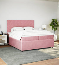 Boxspringbett mit Matratze Rosa 200x200 cm Samt