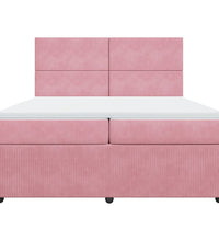 Boxspringbett mit Matratze Rosa 200x200 cm Samt