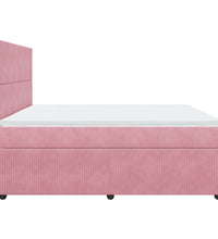 Boxspringbett mit Matratze Rosa 200x200 cm Samt