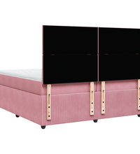 Boxspringbett mit Matratze Rosa 200x200 cm Samt