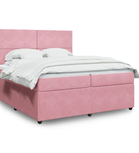 Boxspringbett mit Matratze Rosa 200x200 cm Samt