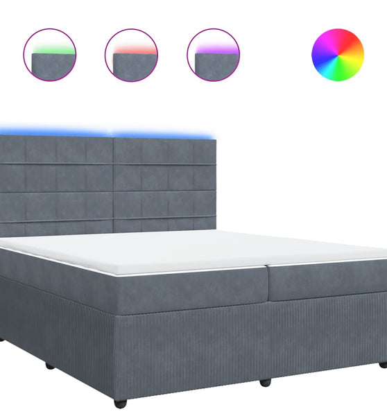 Boxspringbett mit Matratze Dunkelgrau 200x200 cm Samt