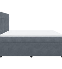 Boxspringbett mit Matratze Dunkelgrau 200x200 cm Samt
