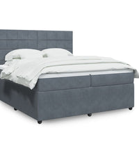 Boxspringbett mit Matratze Dunkelgrau 200x200 cm Samt