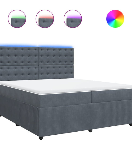 Boxspringbett mit Matratze Dunkelgrau 200x200 cm Samt