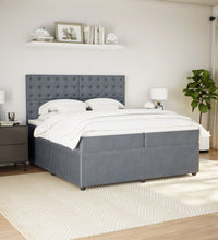 Boxspringbett mit Matratze Dunkelgrau 200x200 cm Samt