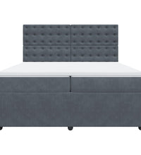 Boxspringbett mit Matratze Dunkelgrau 200x200 cm Samt