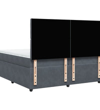 Boxspringbett mit Matratze Dunkelgrau 200x200 cm Samt