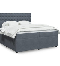 Boxspringbett mit Matratze Dunkelgrau 200x200 cm Samt