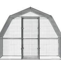 Hühnerkäfige 2 Stk. mit Dach und Tür Silbern Verzinkter Stahl