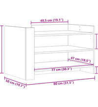 Couchtisch Schwarz 80x50x50 cm Holzwerkstoff