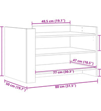 Couchtisch Braun Eichen-Optik 80x50x50 cm Holzwerkstoff