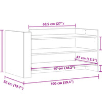 Couchtisch Schwarz 100x50x50 cm Holzwerkstoff