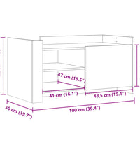 Couchtisch Betongrau 100x50x50 cm Holzwerkstoff