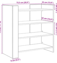 Sideboard Schwarz 73,5x35x75 cm Holzwerkstoff