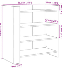 Sideboard Braun Eichen-Optik 73,5x35x75 cm Holzwerkstoff