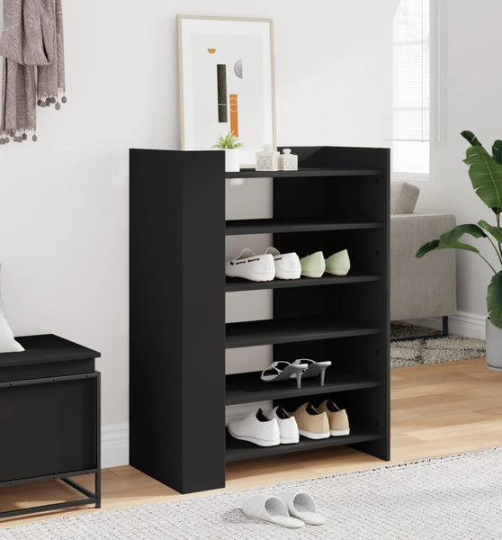 Schuhschrank Schwarz 74,5x37,5x100 cm Holzwerkstoff