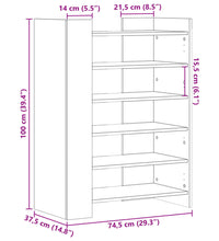 Schuhschrank Sonoma-Eiche 74,5x37,5x100 cm Holzwerkstoff
