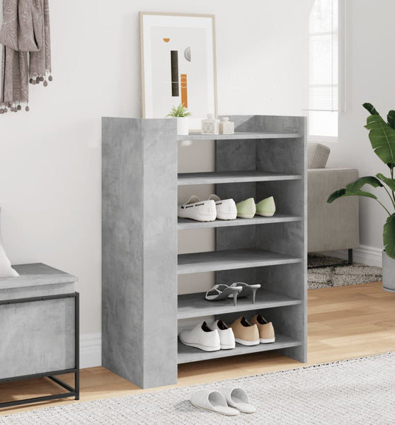 Schuhschrank Betongrau 74,5x37,5x100 cm Holzwerkstoff