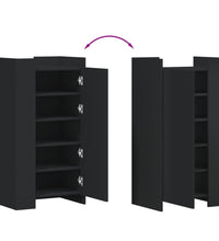 Schuhschrank Schwarz 52x37,5x100 cm Holzwerkstoff