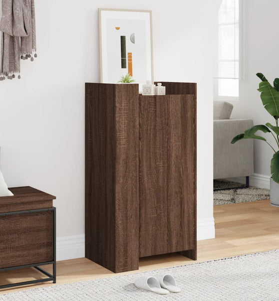 Schuhschrank Braun Eichen-Optik 52x37,5x100 cm Holzwerkstoff