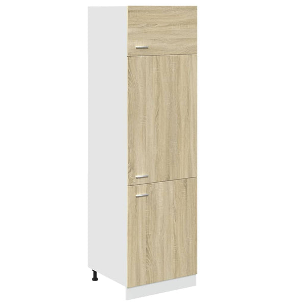 Kühlumbauschrank Sonoma-Eiche 60x57x207 cm Holzwerkstoff