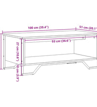 Couchtisch Schwarz 100x51x40 cm Holzwerkstoff