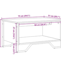 Couchtisch Schwarz 75x51x40 cm Holzwerkstoff