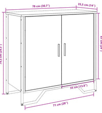 Sideboard Schwarz 78x35,5x74,5 cm Holzwerkstoff