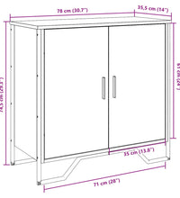 Sideboard Grau Sonoma 78x35,5x74,5 cm Holzwerkstoff