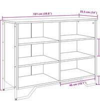 Sideboard Sonoma-Eiche 101x35,5x74,5 cm Holzwerkstoff