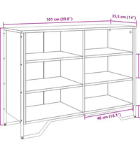 Sideboard Grau Sonoma 101x35,5x74,5 cm Holzwerkstoff