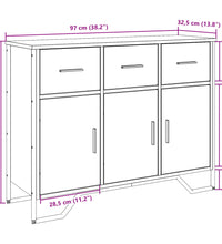 Sideboard Schwarz 97x32,5x74,5 cm Holzwerkstoff