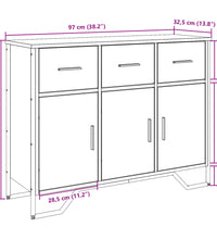 Sideboard Räuchereiche 97x32,5x74,5 cm Holzwerkstoff