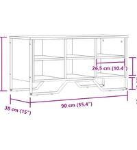 Schuhregal Schwarz 90x38x45,5 cm Holzwerkstoff