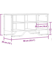 Schuhregal Räuchereiche 90x38x45,5 cm Holzwerkstoff