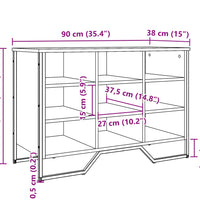 Schuhregal Schwarz 90x38x61,5 cm Holzwerkstoff