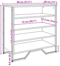 Schuhregal Schwarz 80x38x78 cm Holzwerkstoff