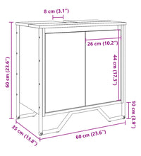 Waschbeckenunterschrank Schwarz 60x35x60 cm Holzwerkstoff