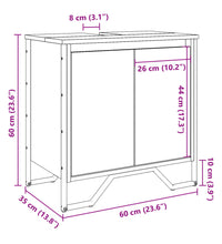 Waschbeckenunterschrank Sonoma-Eiche 60x35x60 cm Holzwerkstoff