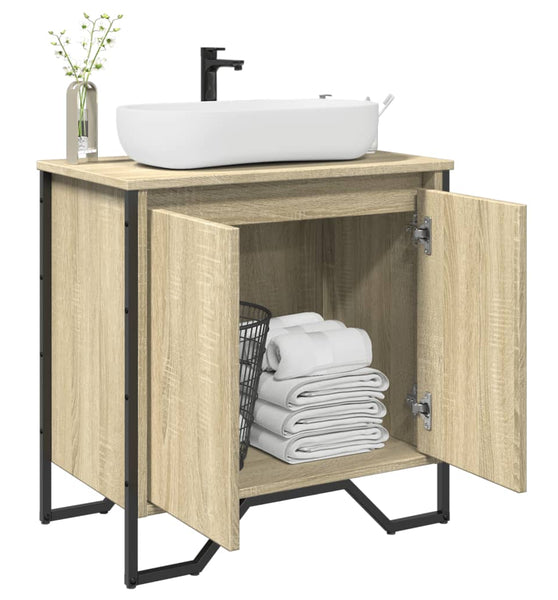 Waschbeckenunterschrank Sonoma-Eiche 60x35x60 cm Holzwerkstoff