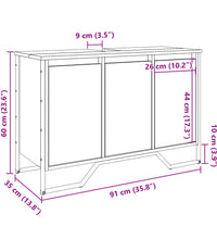 Waschbeckenunterschrank Schwarz 91x35x60 cm Holzwerkstoff